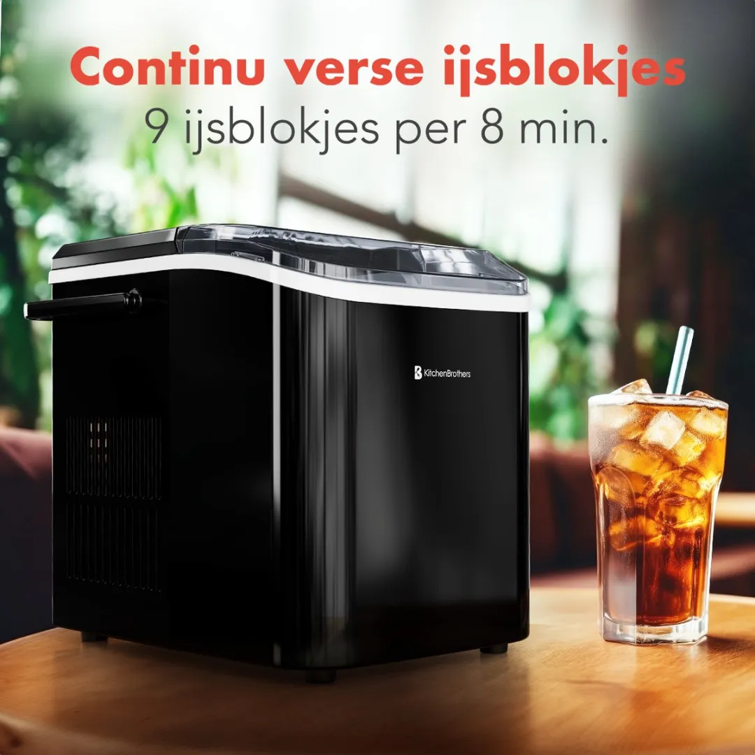 KitchenBrothers KB4042 IJsblokjesmachine 12kg/24u - Zwart
