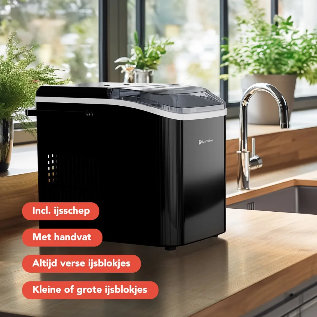 KitchenBrothers KB4042 IJsblokjesmachine 12kg/24u - Zwart