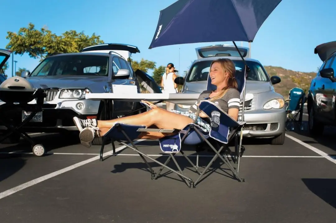 Sport-Brella Verstelbare Campingstoel met Parasol - Blauw - afbeelding 4 van 6