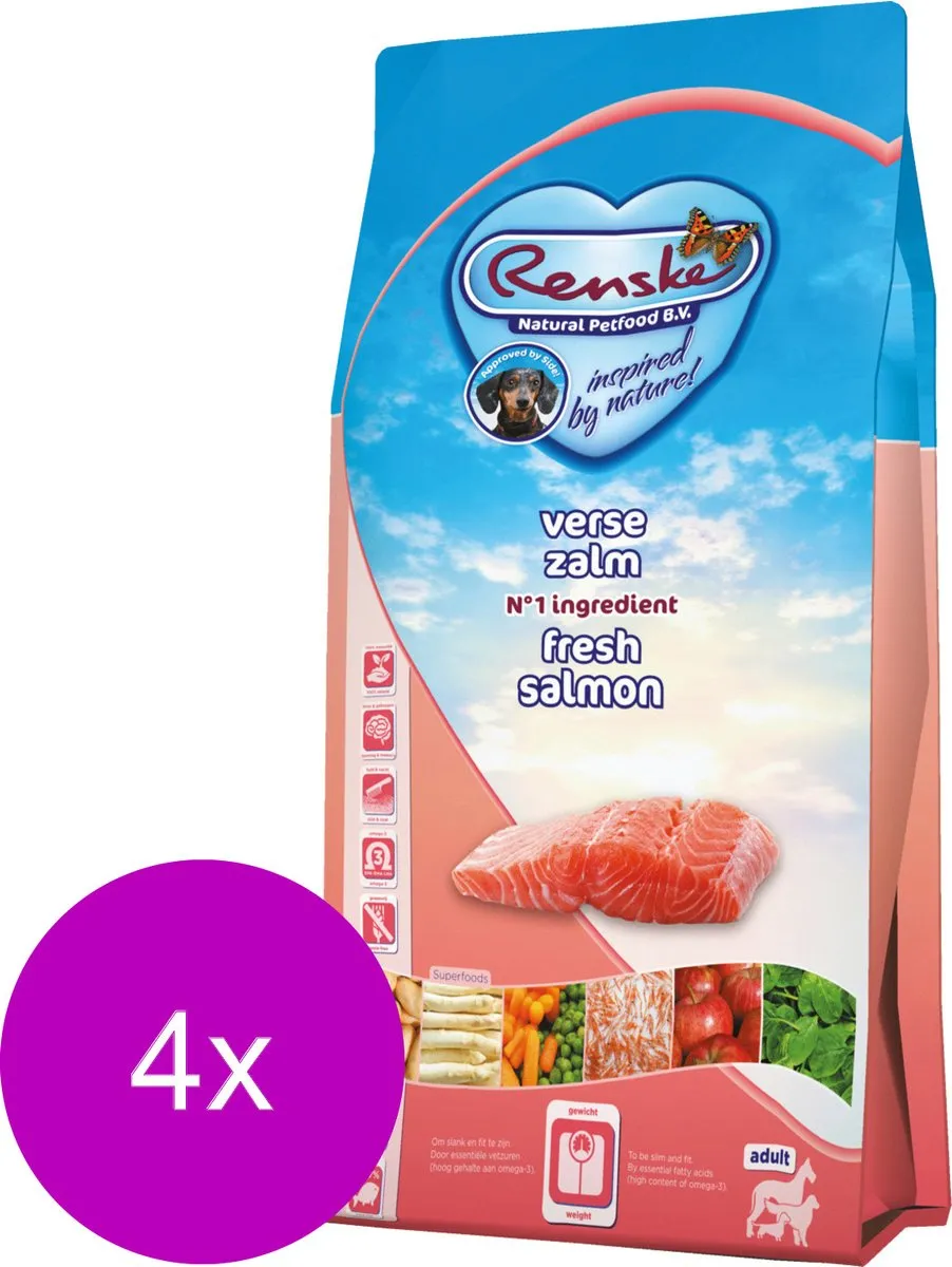 Renske Adult Zalm Hondenvoer - 4x2kg Graanvrij