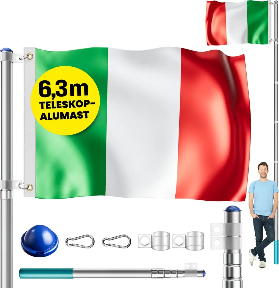 Monzana Vlaggenmast Aluminium 630cm