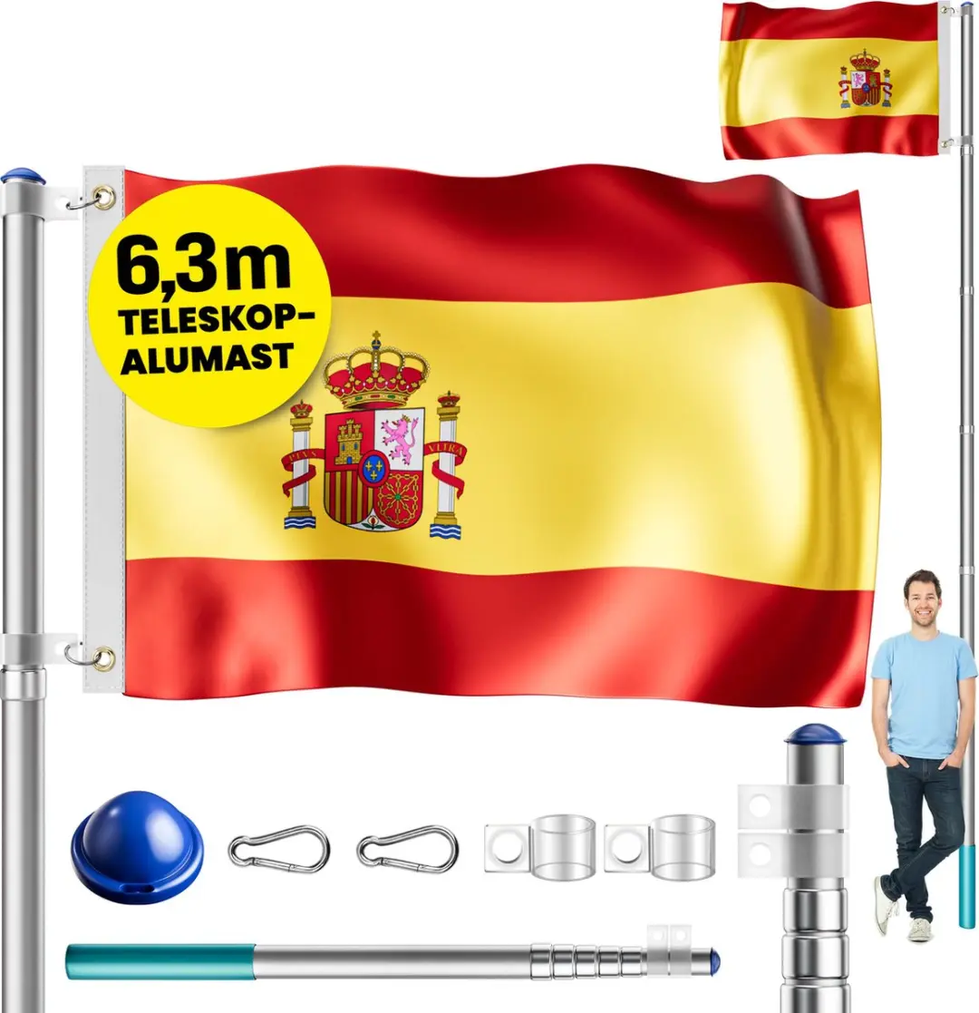 Monzana Vlaggenmast Aluminium 6,3m