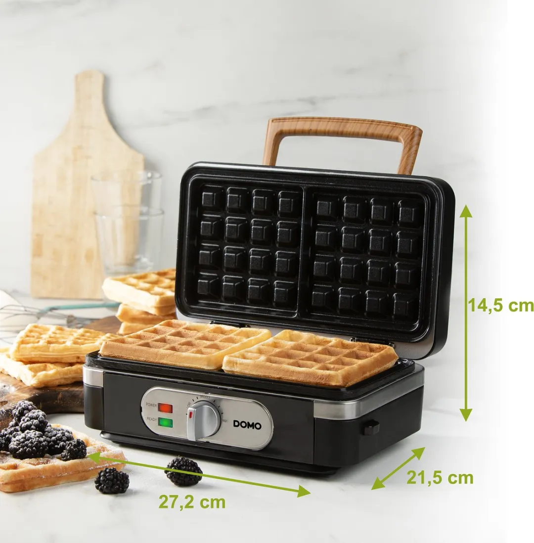 Domo DO9278C 3-in-1 Snackmaker - 1100W - 2 Sandwiches - 6 Platen