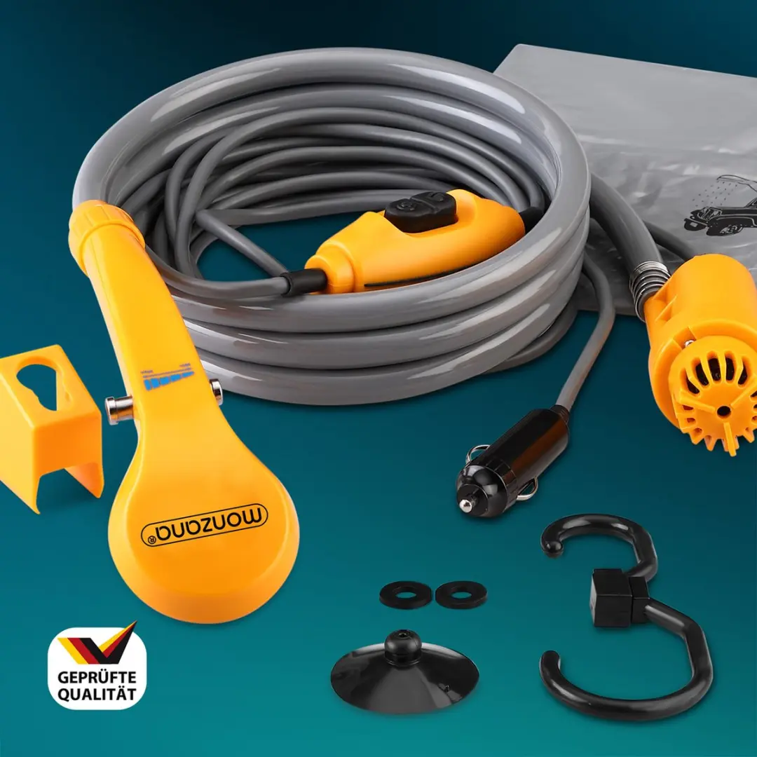 Campingdouche met Onderwaterpomp 12V - Geel - afbeelding 4 van 6