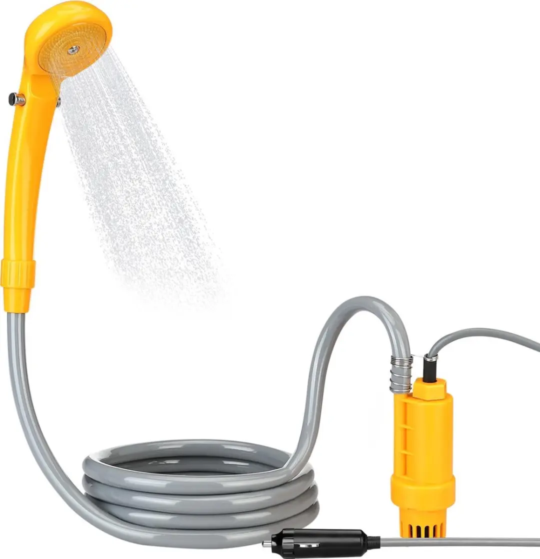 Campingdouche met Onderwaterpomp 12V - Geel - afbeelding 5 van 6