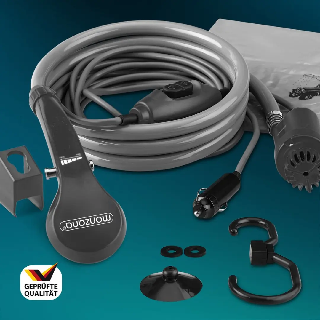 MONZANA Campingdouche 12V - Antraciet - afbeelding 2 van 3