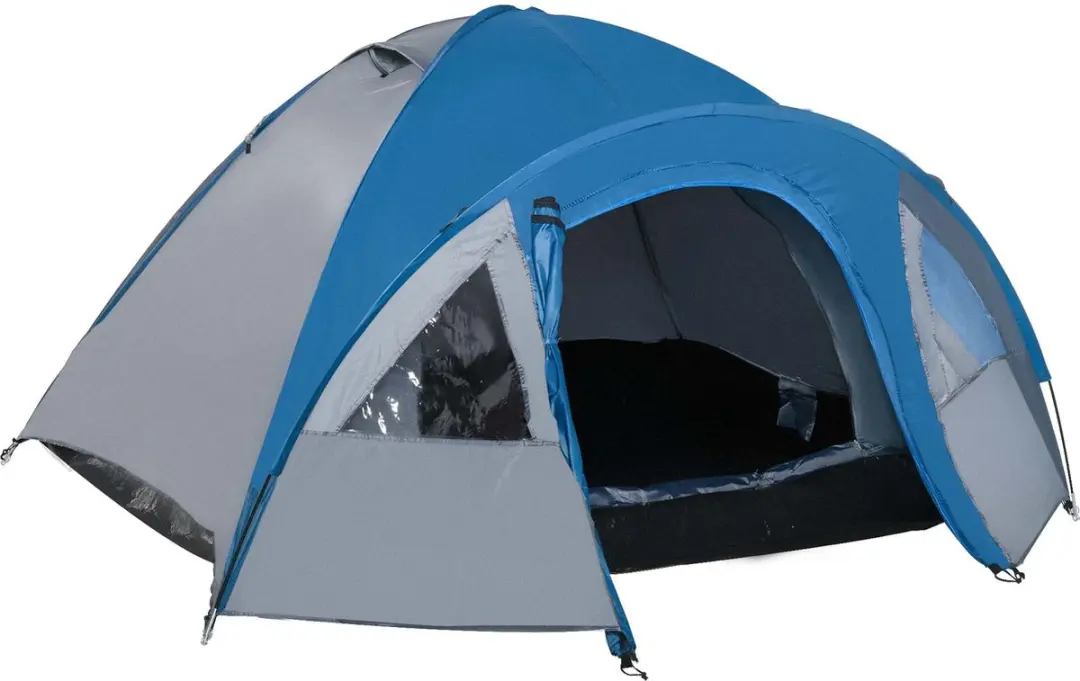 Outsunny Dubbelwandige koepeltent familietent voor 4 personen outdoor iglo water
