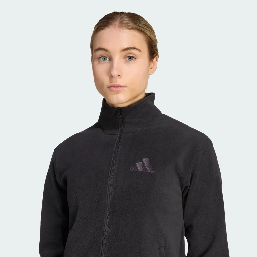 adidas Terrex Multi Essentials Fleece Jack Met Lange Ritssluiting Dames - Zwart - L - afbeelding 6 van 6