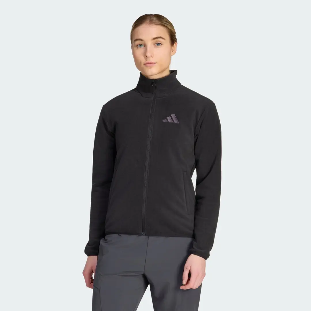 adidas Terrex Multi Essentials Fleece Jack Met Lange Ritssluiting Dames - Zwart - L - afbeelding 2 van 6