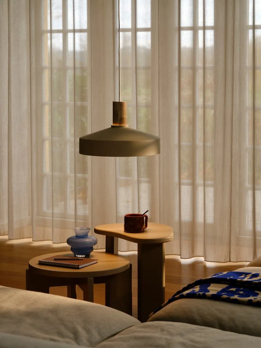 Nordlux Elvas Marmer Hanglamp E27 - Ø37,5cm - Beige