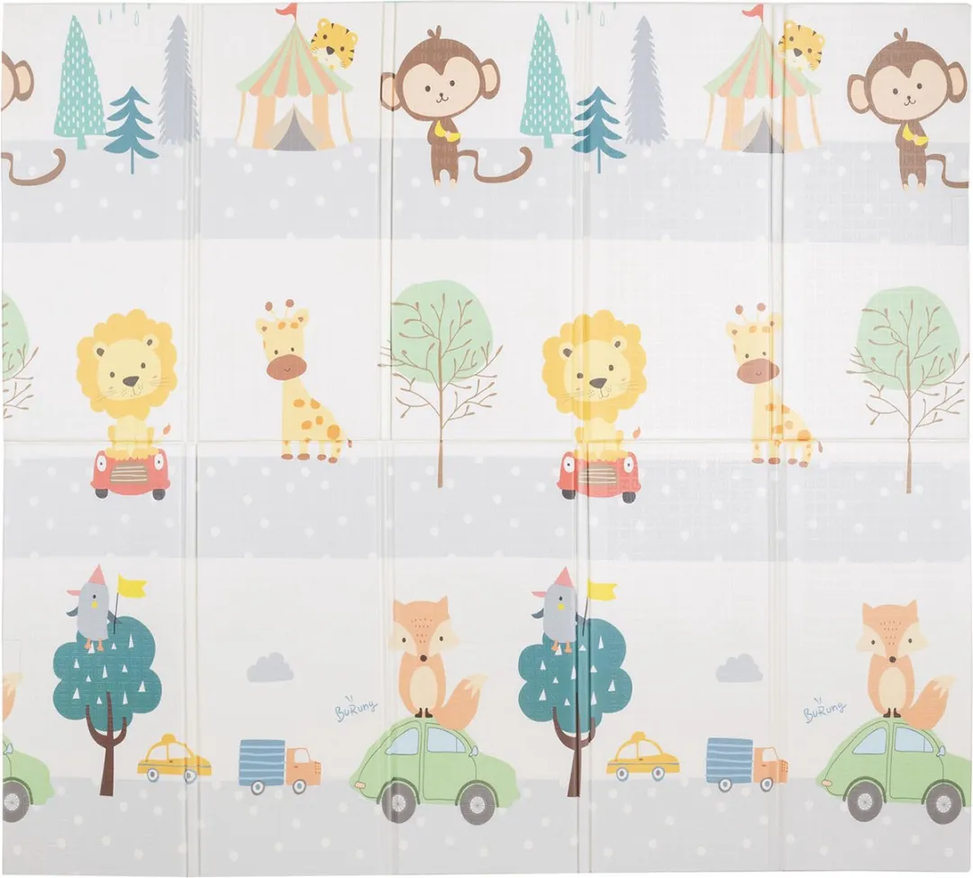 KiddyMoon Schuimmat 180x200cm - Opvouwbaar - Oranje Circus