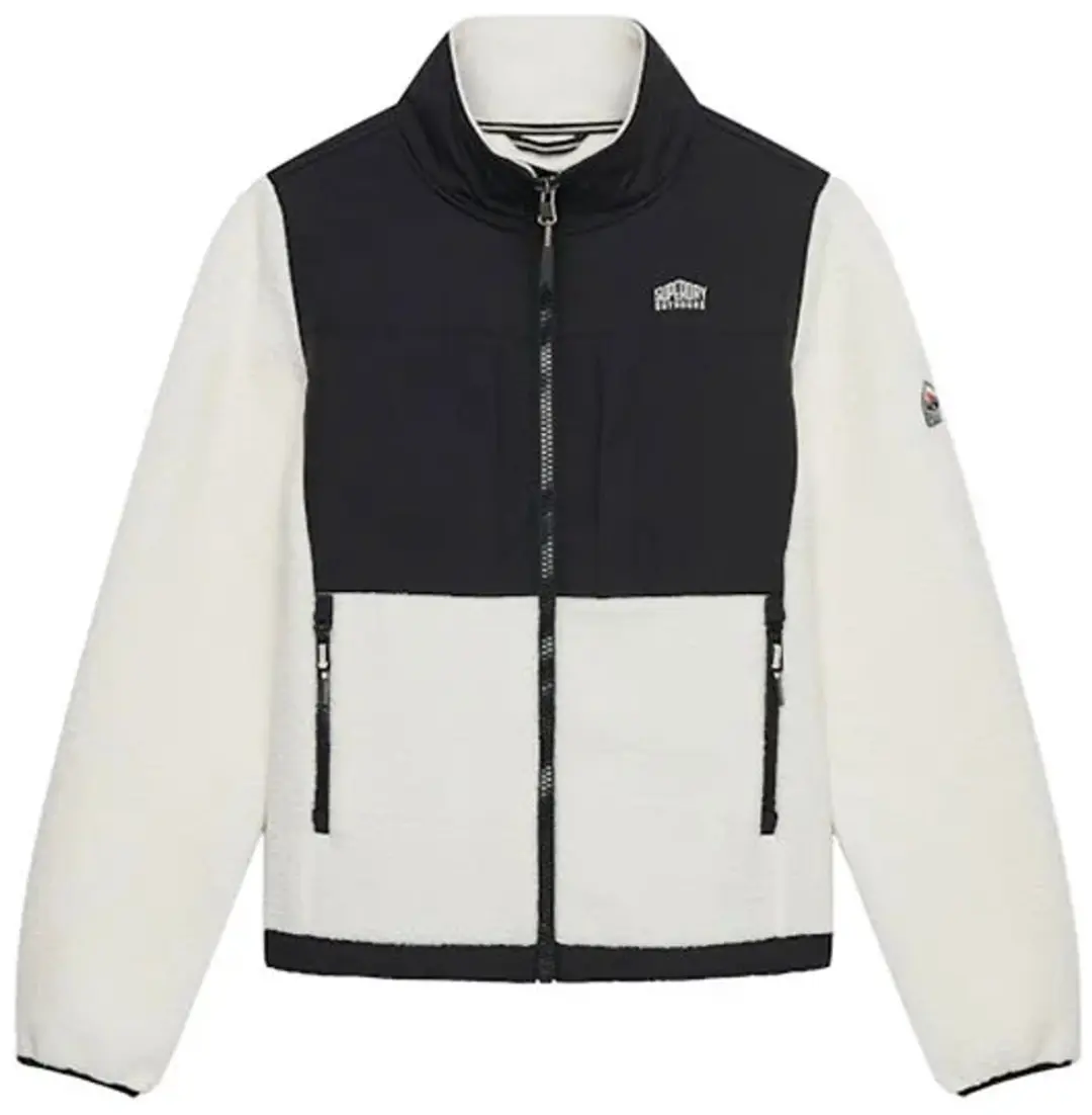 Superdry Hybride Damesfleece - Off White - afbeelding 6 van 6