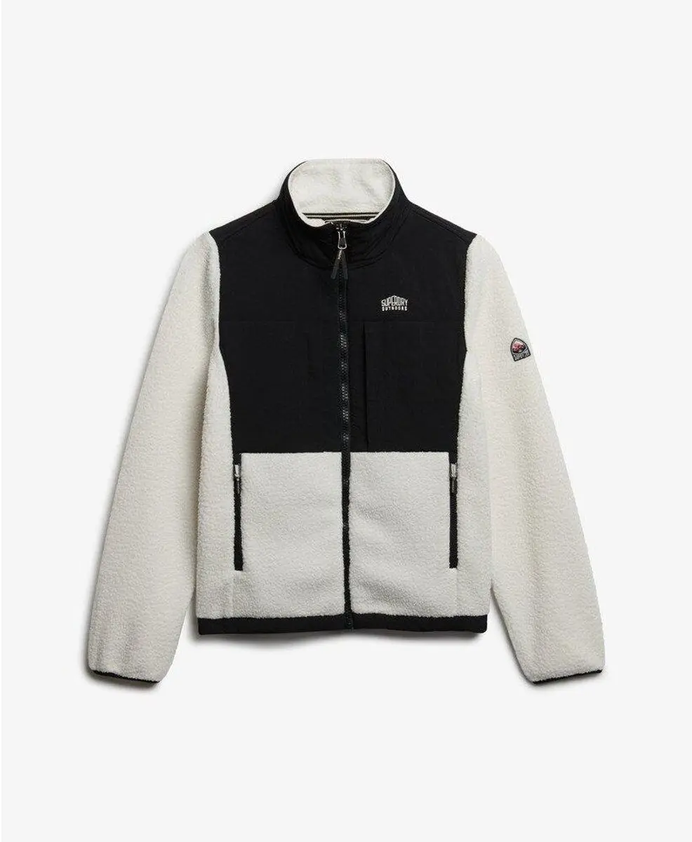 Superdry Hybride Damesfleece - Off White - afbeelding 3 van 6