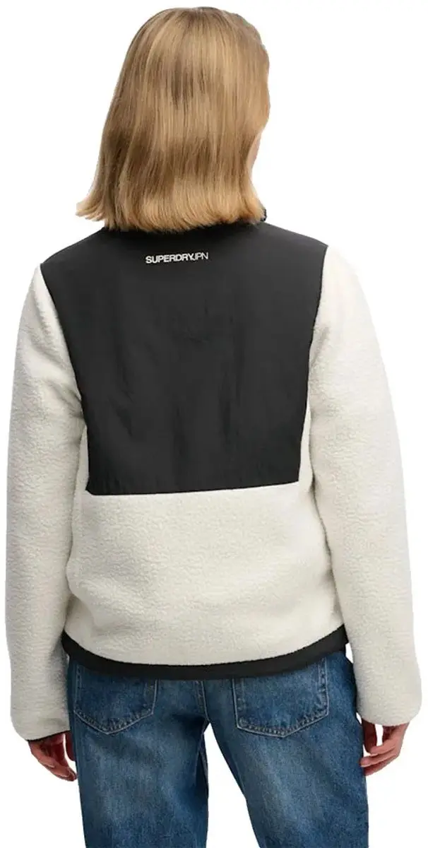 Superdry Hybride Damesfleece - Off White - afbeelding 2 van 6