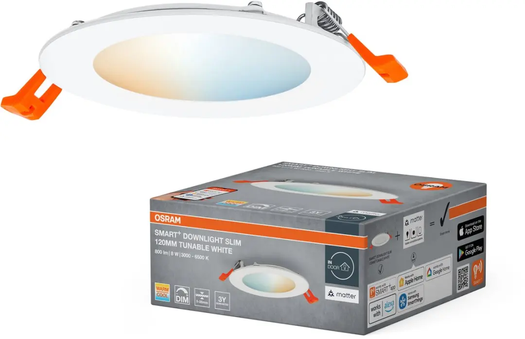 Osram SMART+ Matter Recess Slim Verzonken Spot 8W - 120mm - Wit