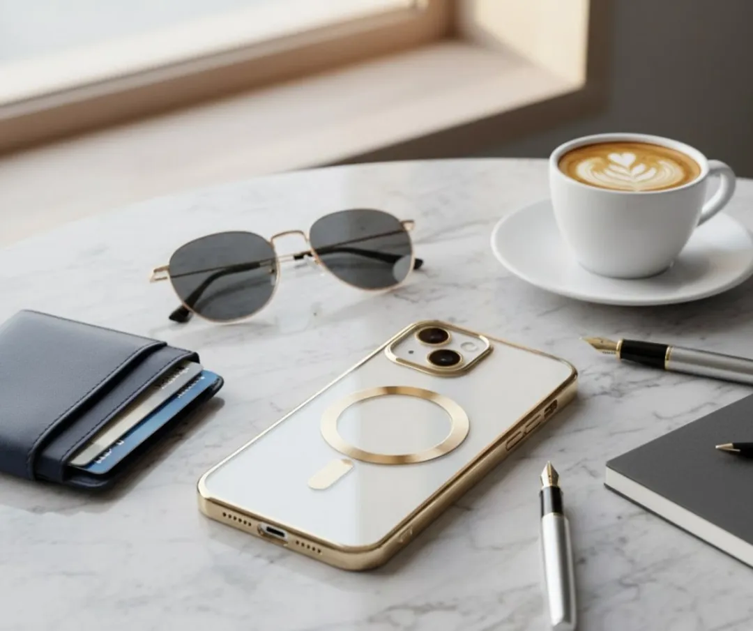 NUVEX iPhone 15 Plus Hoesje - Transparant Goud - MagSafe