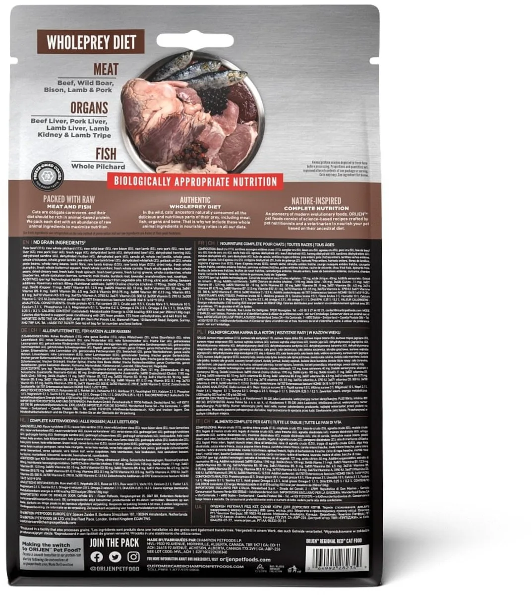 Orijen Whole Prey Regional Red Kattenvoer 340g