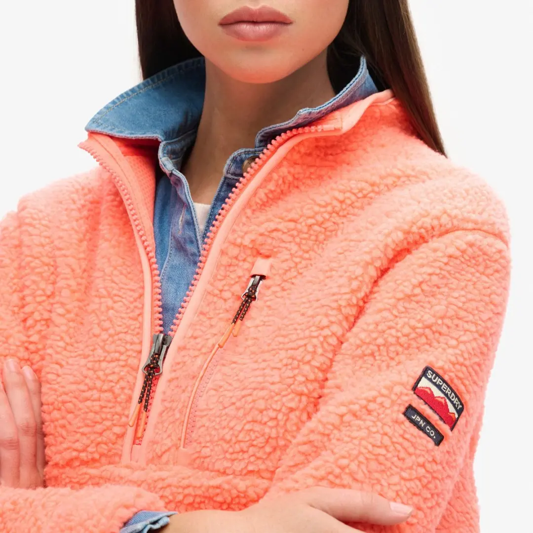 Superdry Outdoor Half Zip Fleece Sweater Dames - Coral - afbeelding 4 van 6