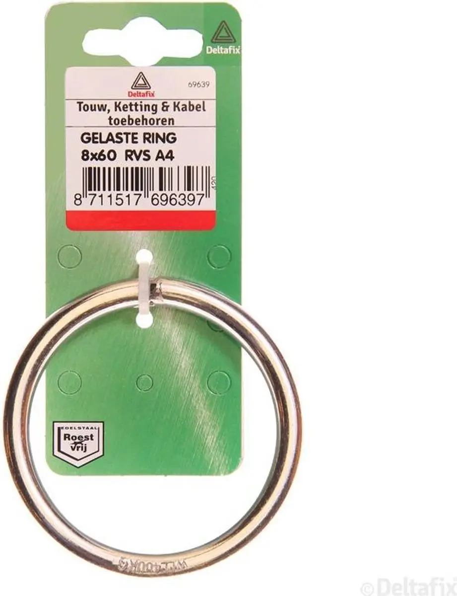 Deltafix Gelaste Ring RVS A4 60x8mm