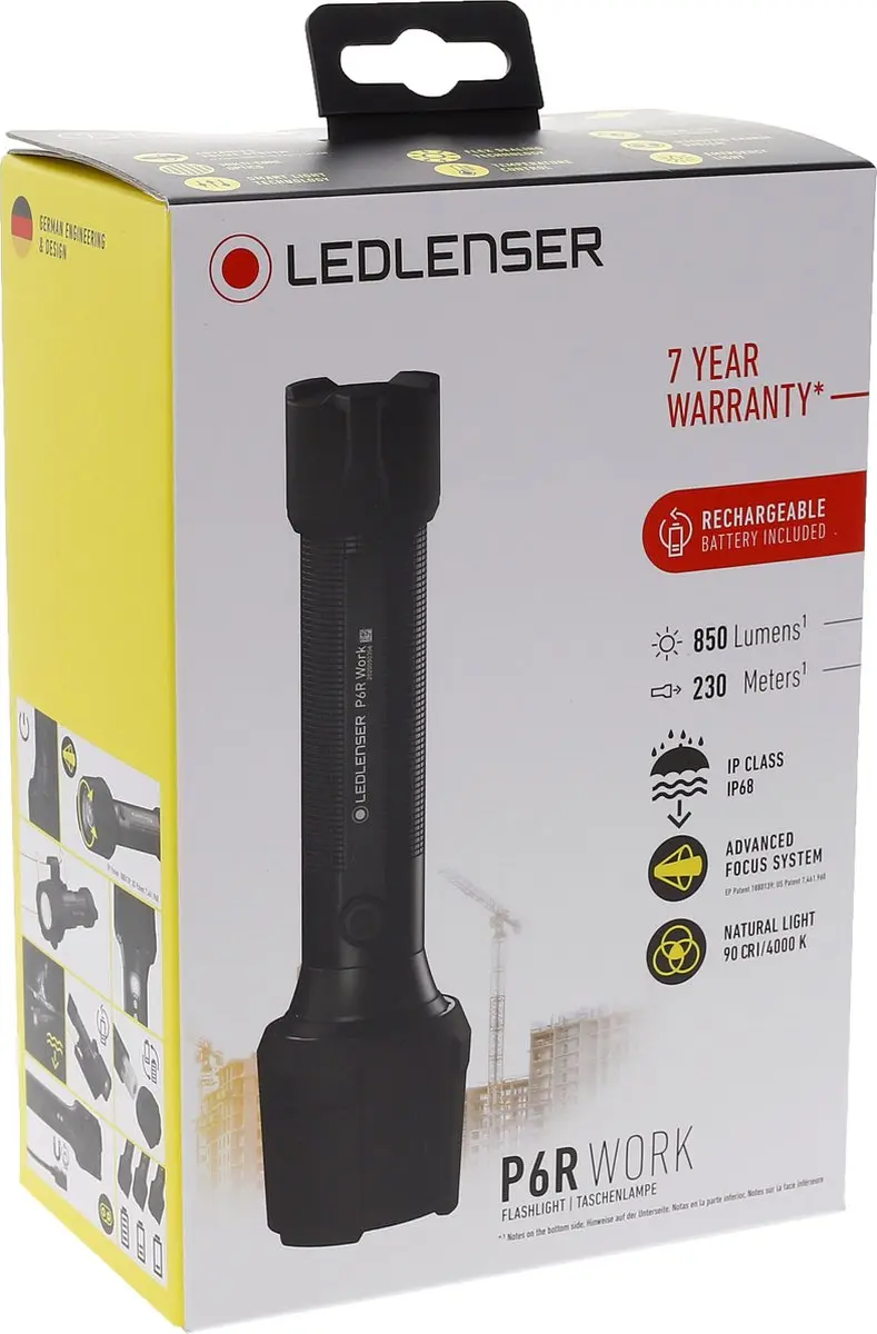 Ledlenser P6R Work Zaklamp 850 lumen - Zwart - afbeelding 6 van 6