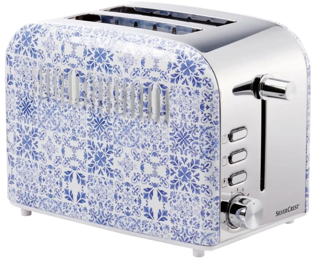 Silvercrest Broodrooster 920W - 2 Sandwiches - Wit/Zilver/Blauw