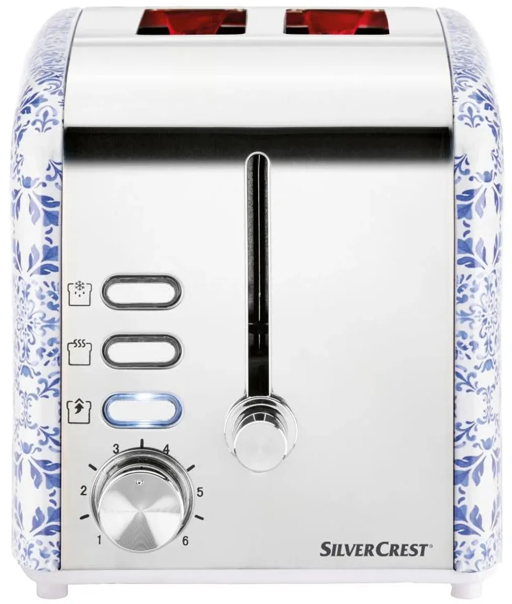 Silvercrest Broodrooster 920W - 2 Sandwiches - Wit/Zilver/Blauw
