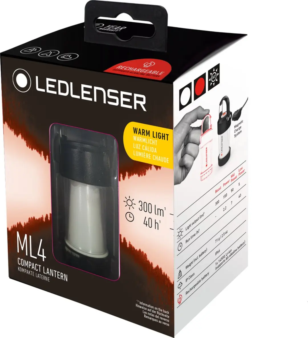 Ledlenser ML4 Warm Light Lantaarn - 300 lumen - Zwart - afbeelding 5 van 6
