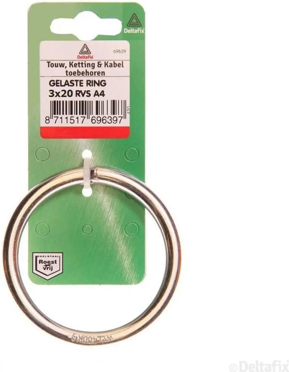 Deltafix Gelaste Ring 3x20 RVS