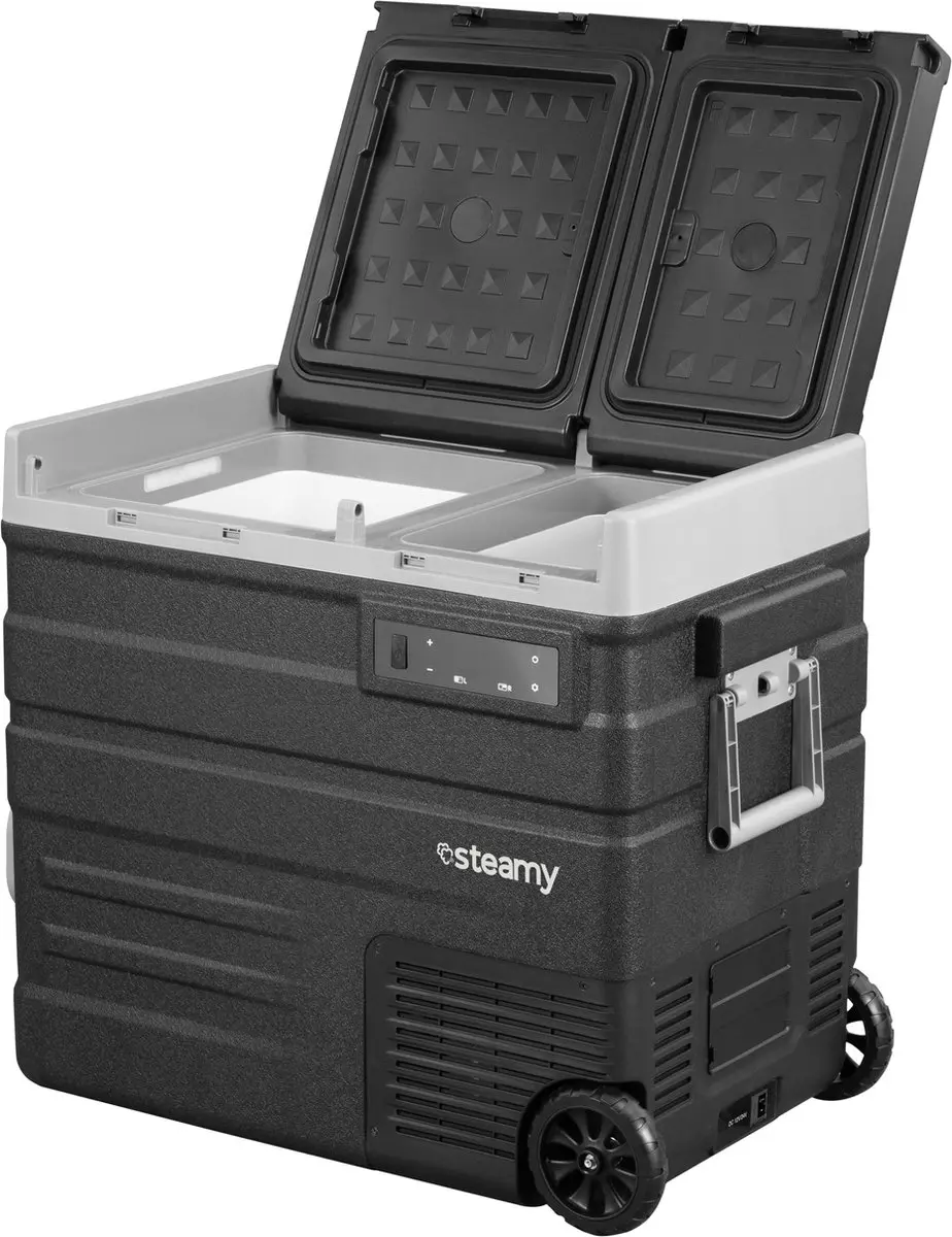 Steamy-E Dual Zone Roller Elektrische Compressor Koelbox Op Wielen