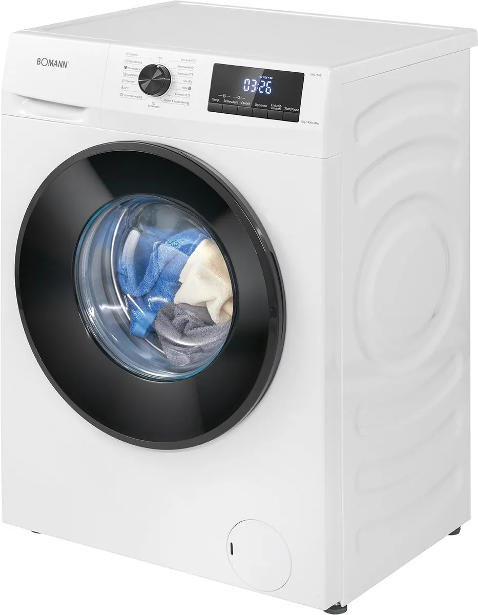Bomann WA 7185 W Wasmachine 8kg - 15 Programma's - Wit