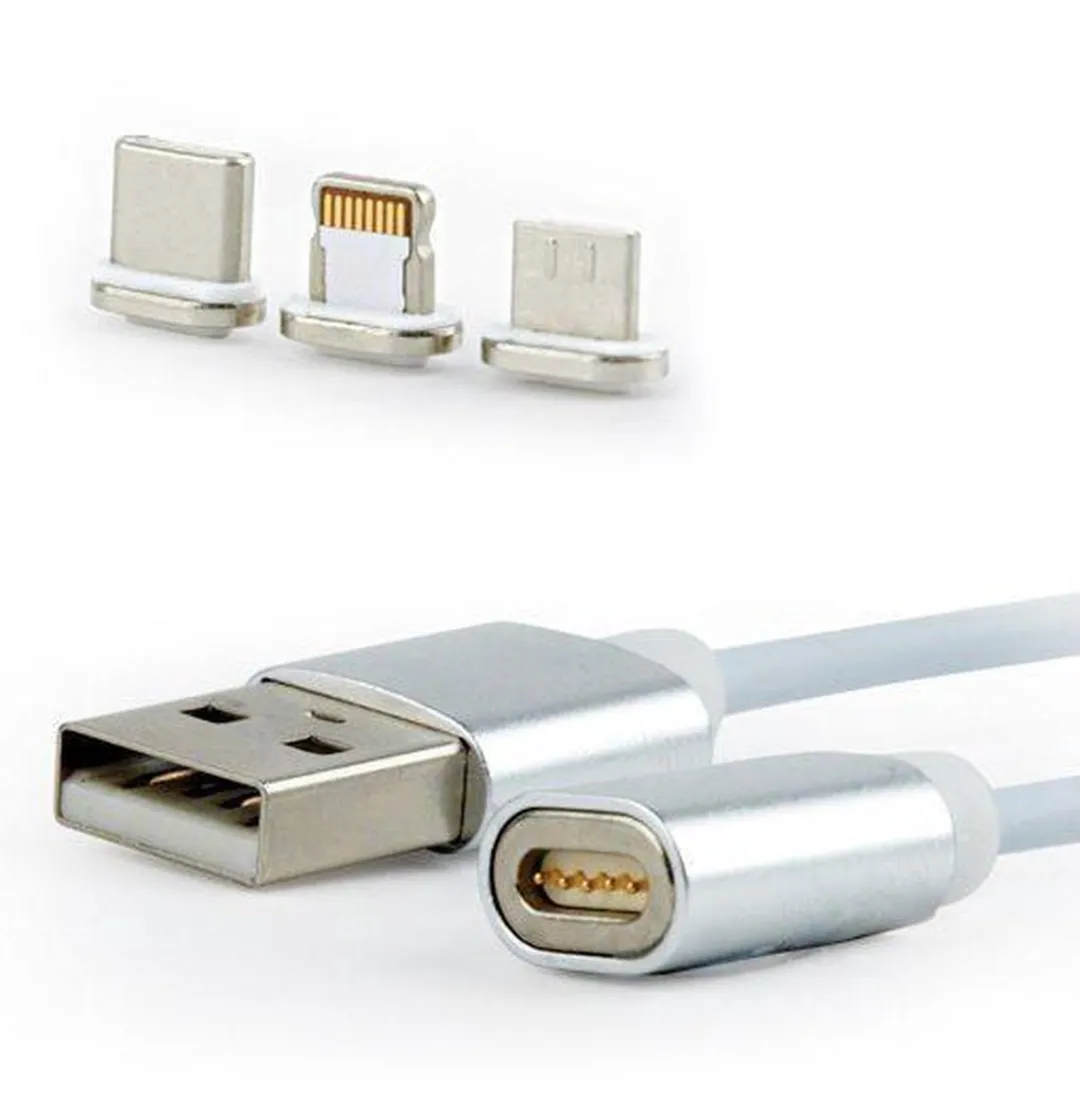 Gembird Magnetische 3-in-1 USB Oplaadkabel - 3 Stuks Wit