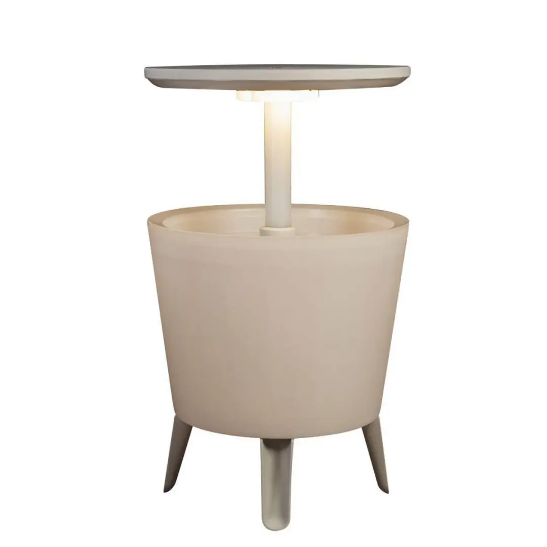 Keter Coolbar Partytafel Lichtgevend - 49,5x49,5x57cm-84.5cm - 30 L - Wit