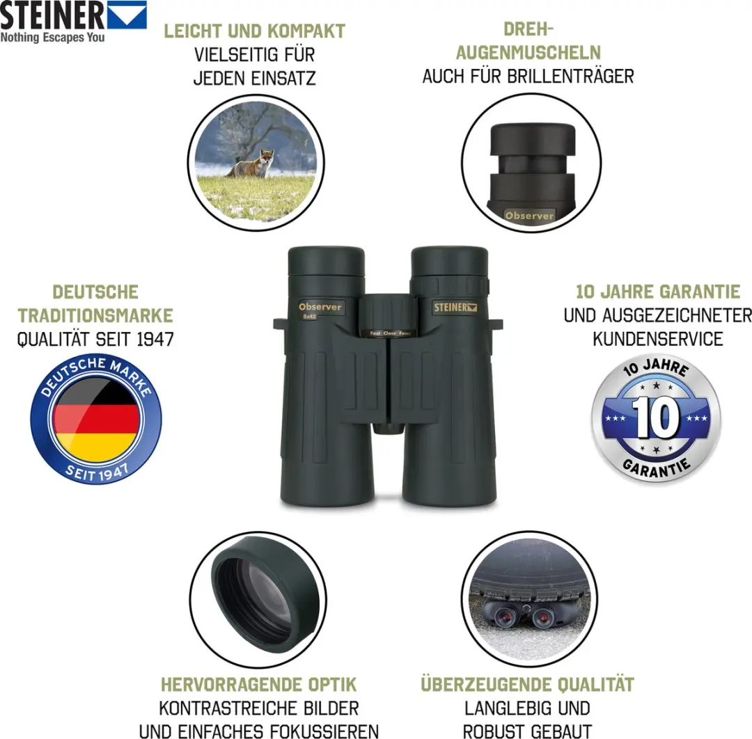 Steiner Observer 8x42 verrekijker - Zwart - afbeelding 2 van 6