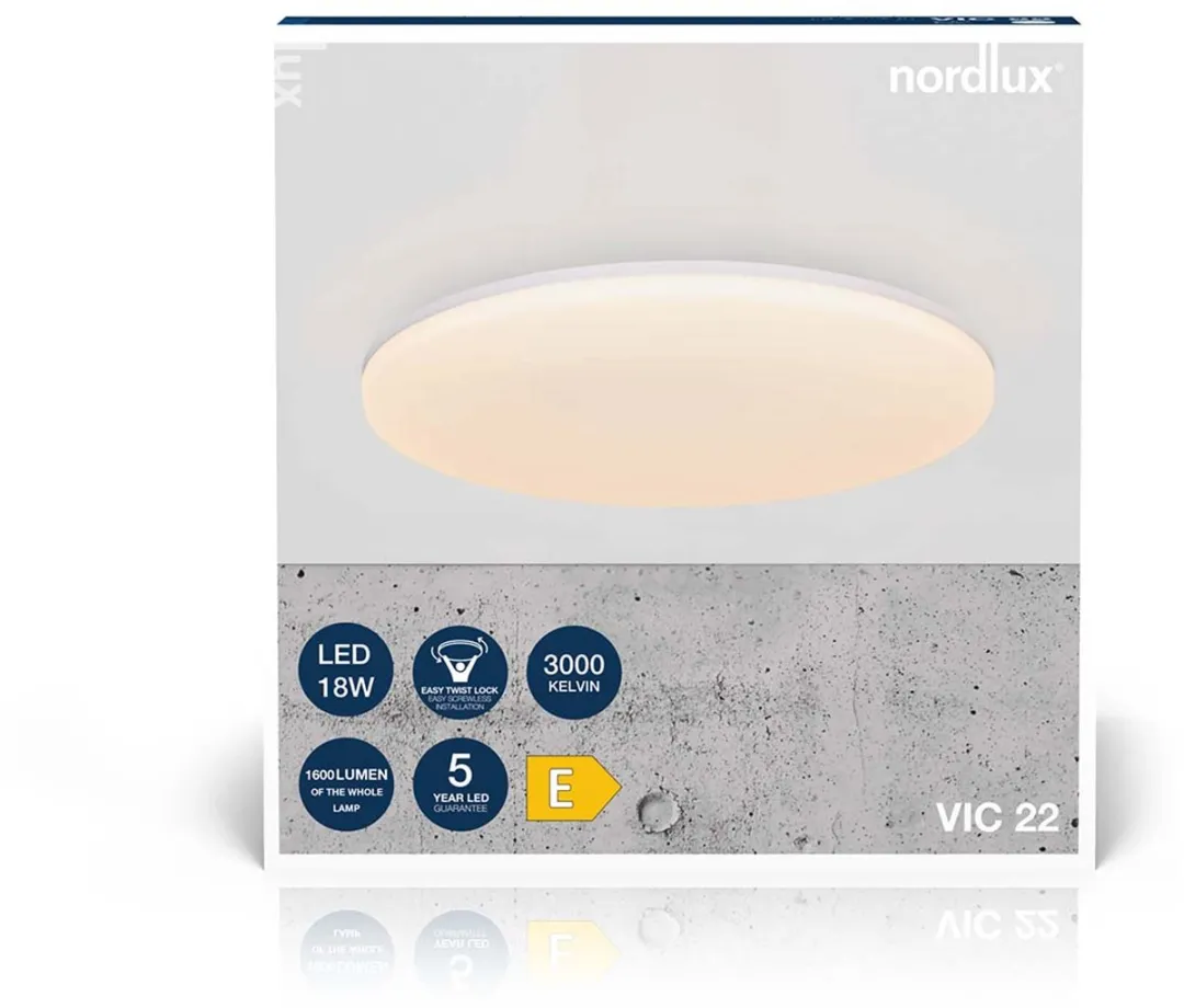 Nordlux Vic 22 LED Plafondlamp 1600lm 18W - Wit