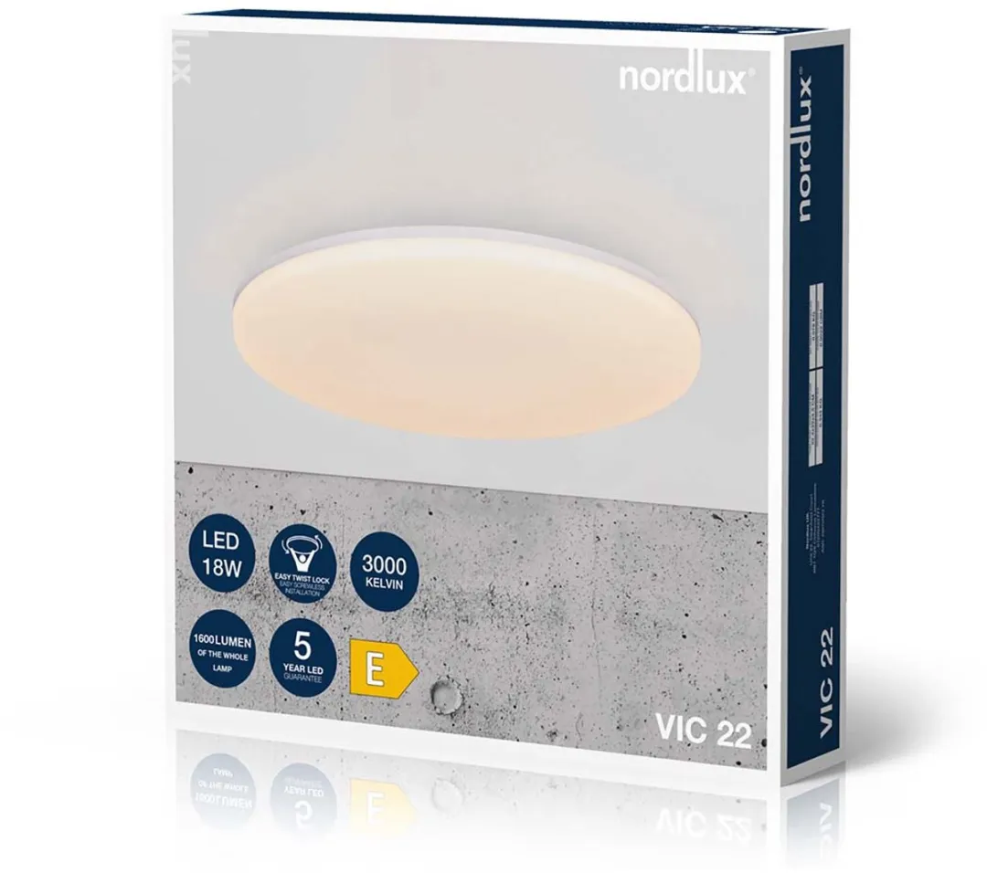 Nordlux Vic 22 LED Plafondlamp 1600lm 18W - Wit