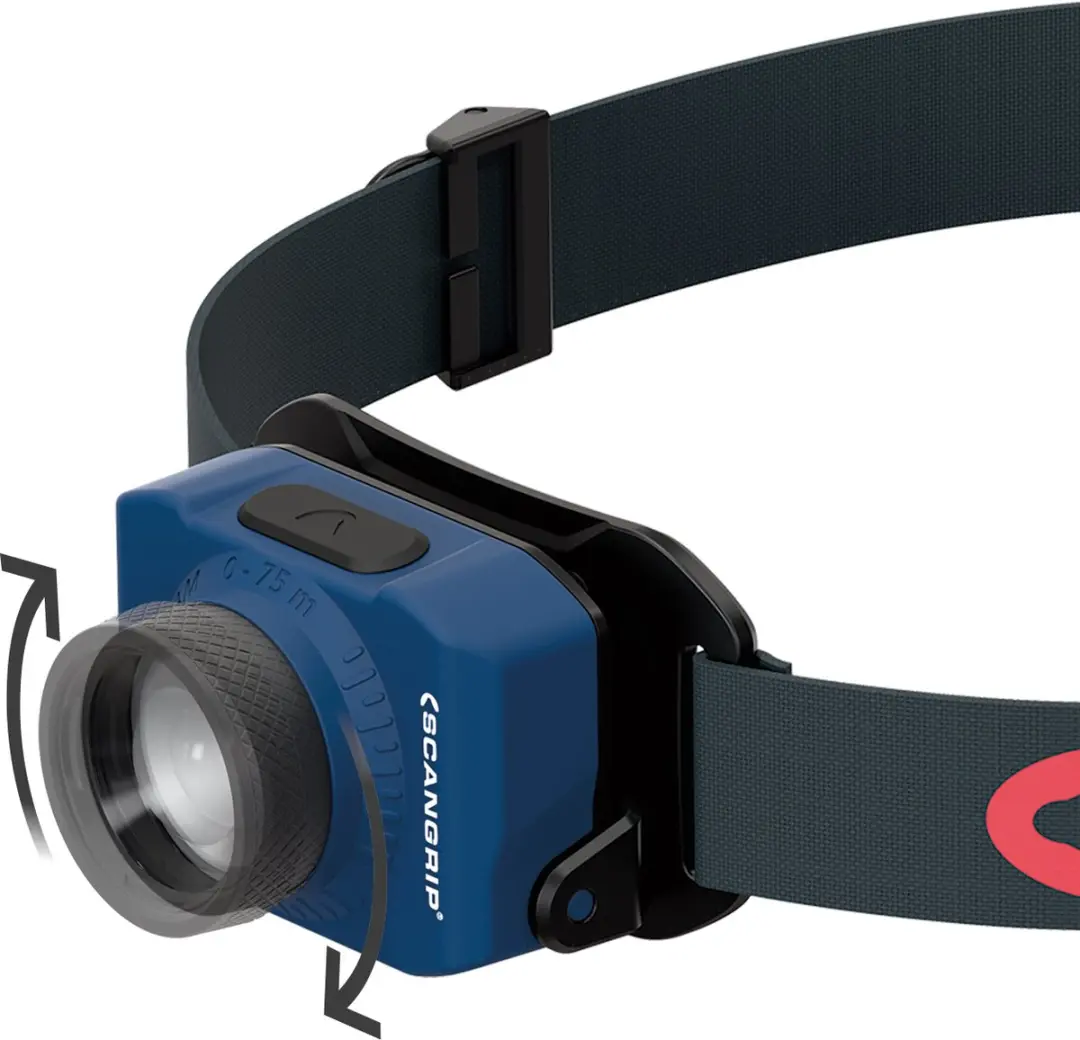 Scangrip ZOOM Hoofdlamp 03.5627 - 220 lumen - Blauw - afbeelding 6 van 6