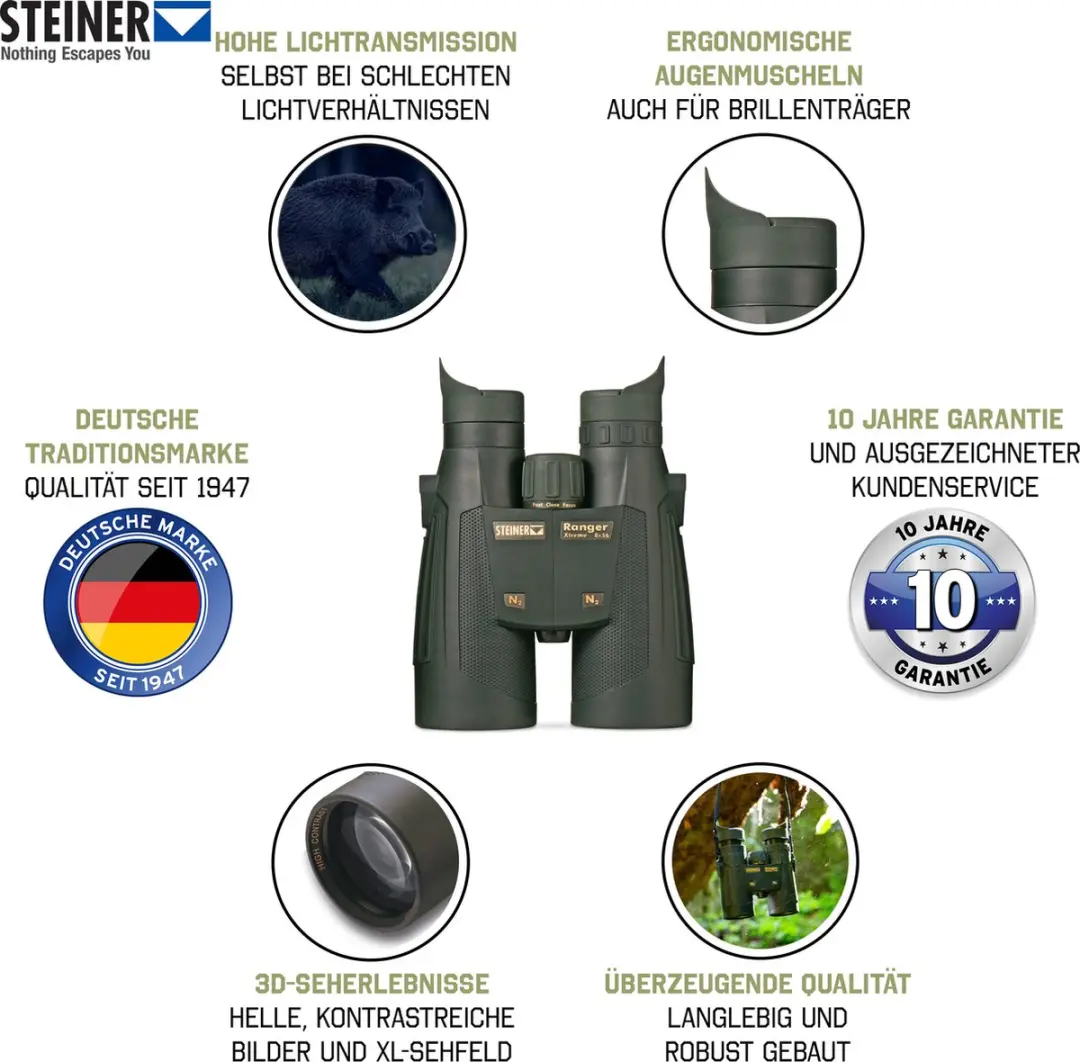 Steiner Ranger Xtreme 8x56 Verrekijker - Zwart - afbeelding 2 van 6