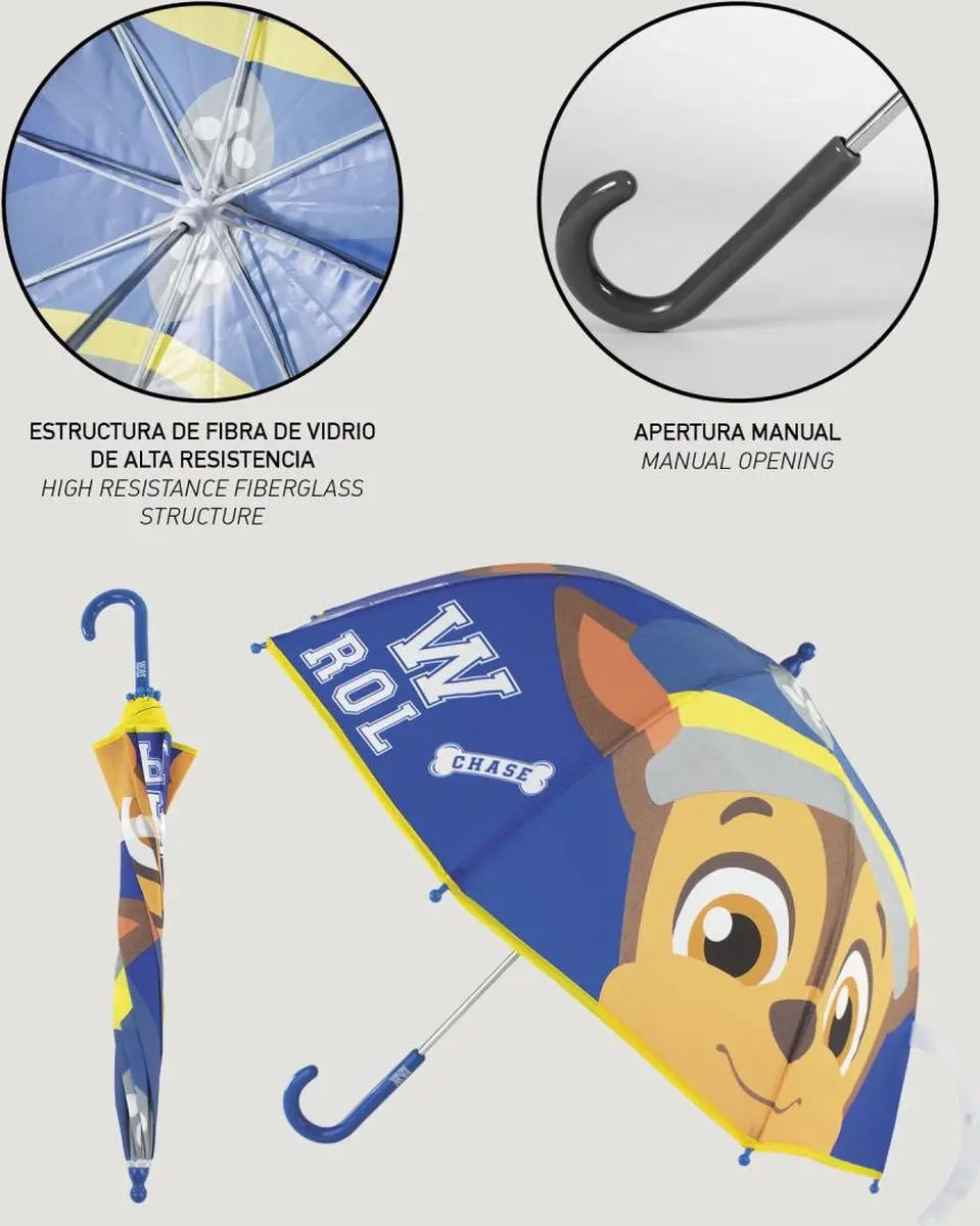 Paw Patrol Chase Kinderparaplu Ø71cm - Blauw - afbeelding 4 van 6