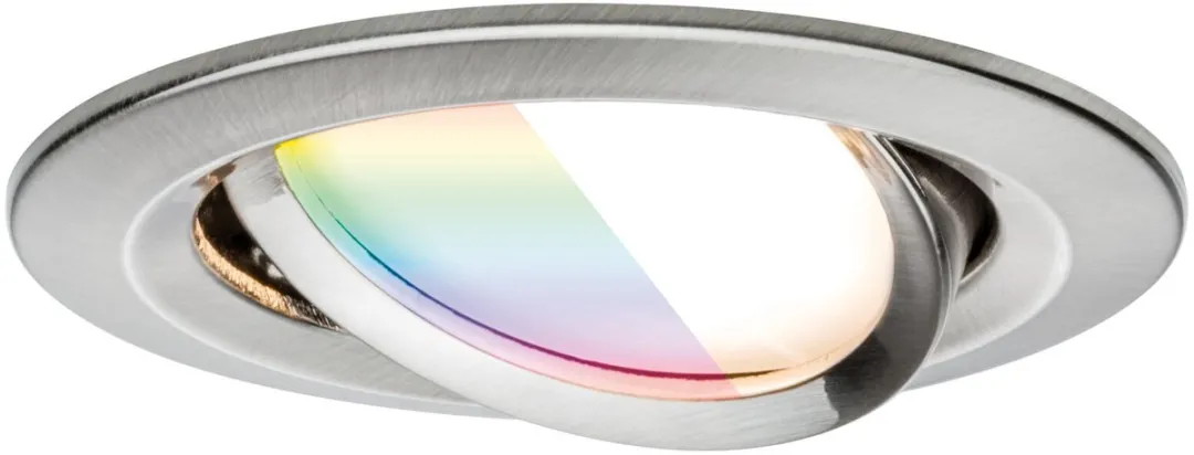 Paulmann Nova Coin LED Inbouwlamp 84mm 50° RGBW+ 6W 500lm - Staal geborsteld