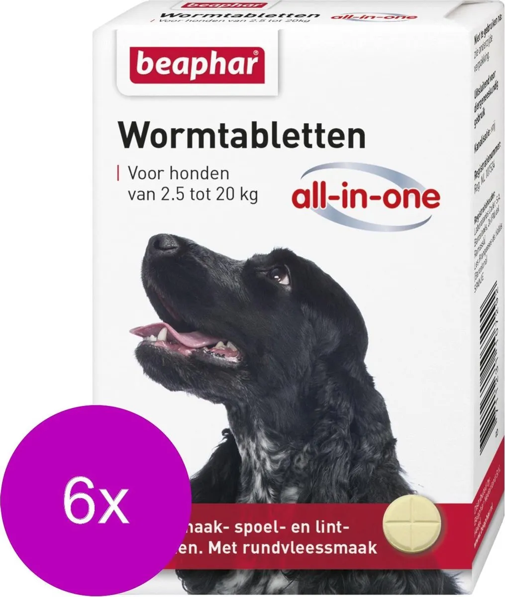 Beaphar Wormtablet All In One Hond 2,5-20 kg - 12 Stuks