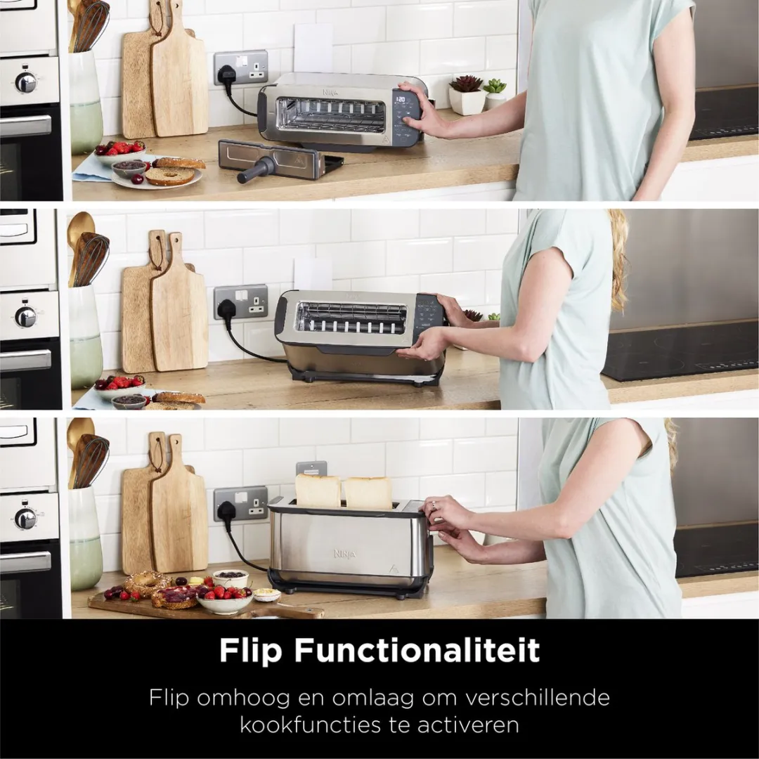 Ninja Foodi 3-in-1 ST202EU Toaster/Gril/Panini - 2400W - 2 Sandwiches - Grijs