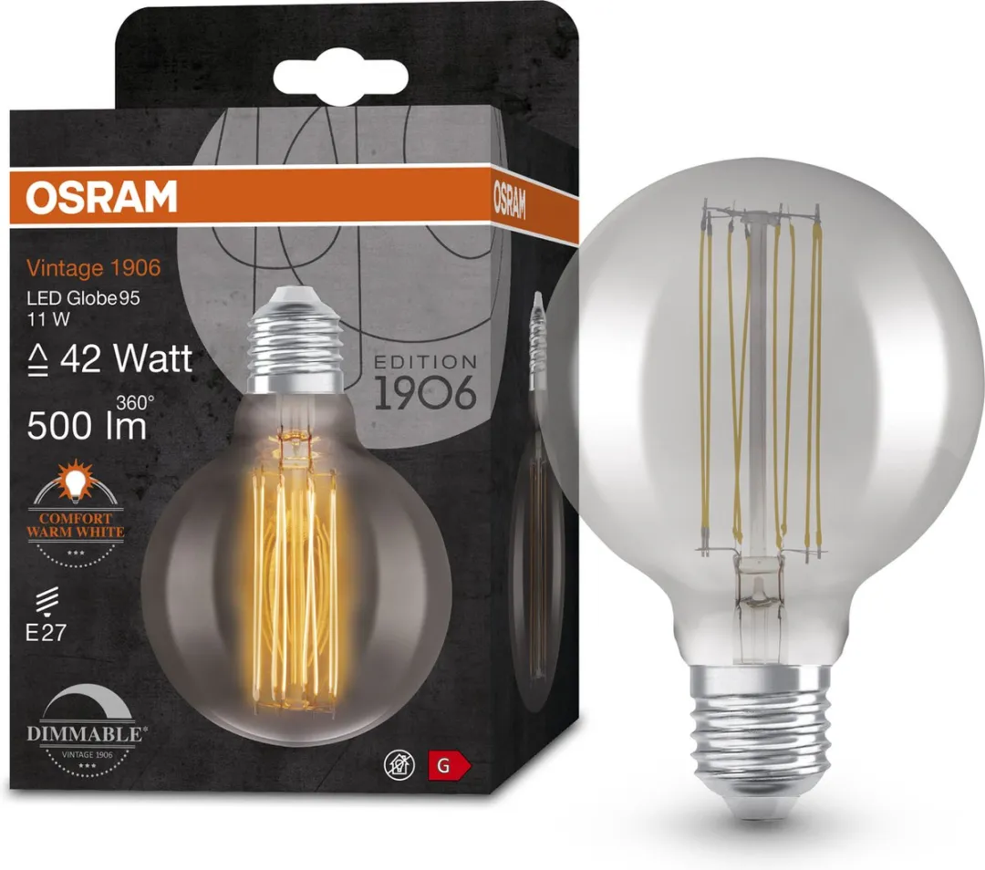 Osram LED Globe 11W E27 Warmwit - Ø95mm - afbeelding 3 van 6