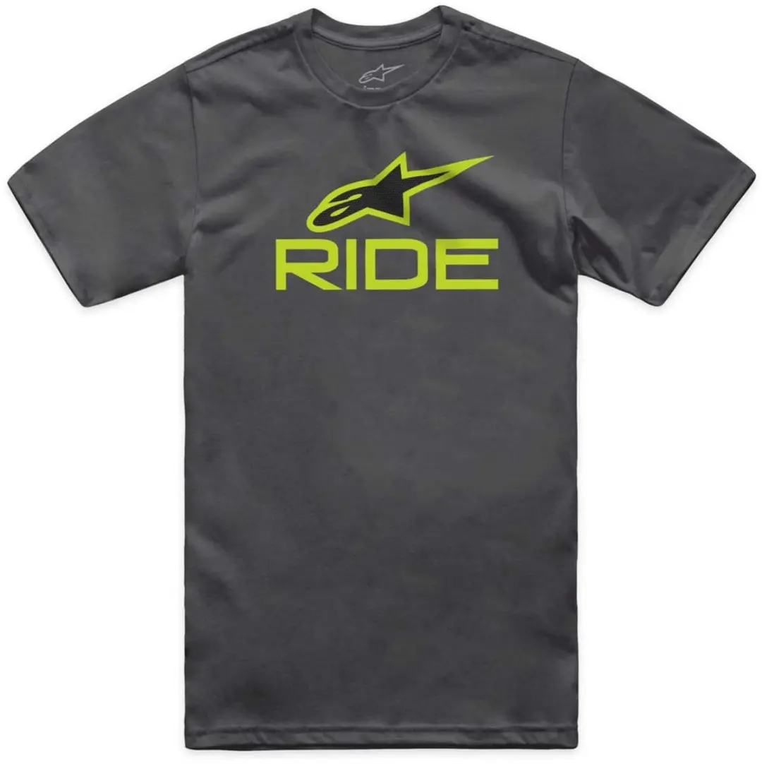 Alpinestars Ride 4.0 CSF T-shirt - Charcoal Black/Lime/Black - 2XL - afbeelding 4 van 5
