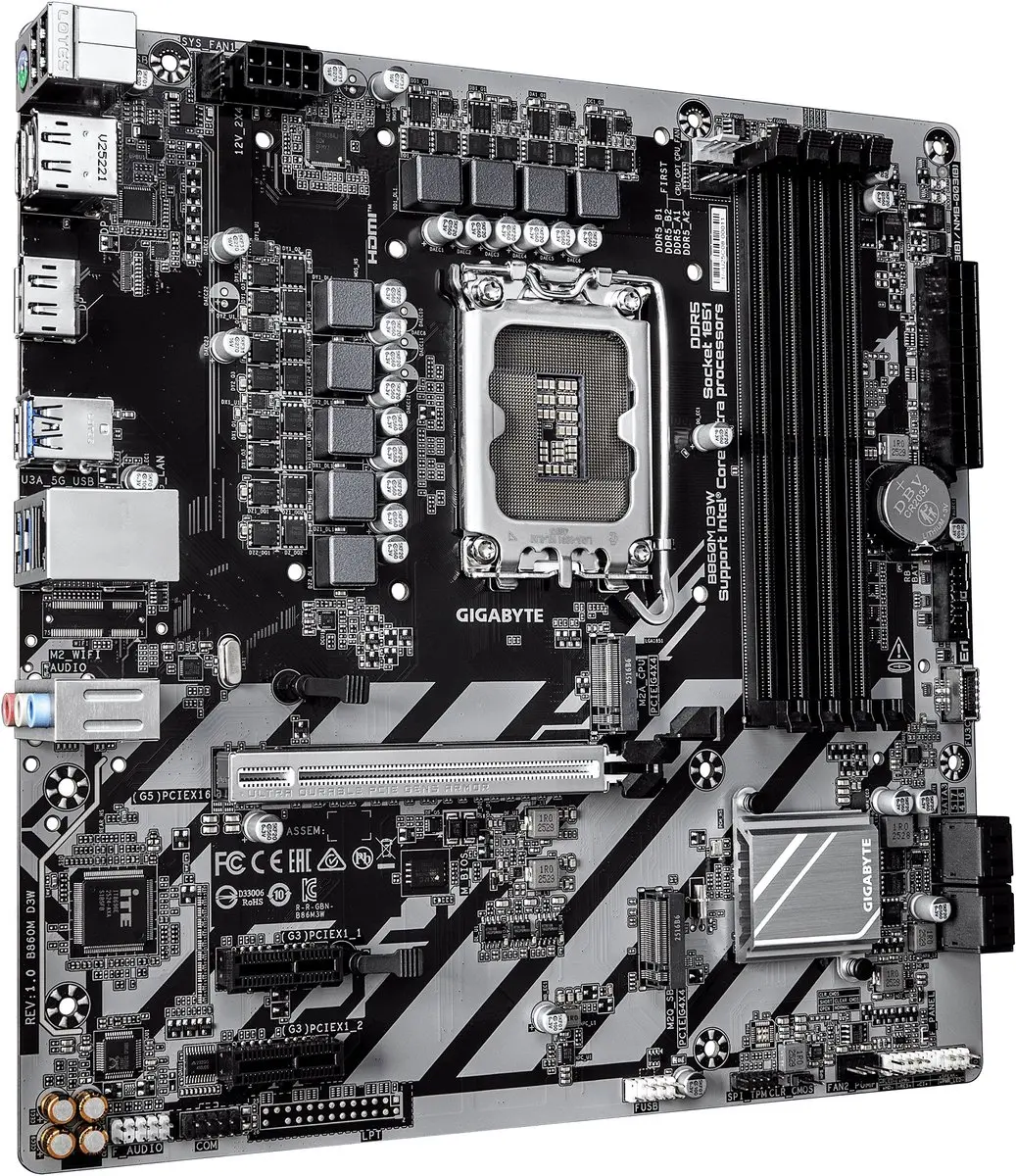 Gigabyte B860M D3W Moederbord - Intel B860 LGA 1851 - afbeelding 2 van 4