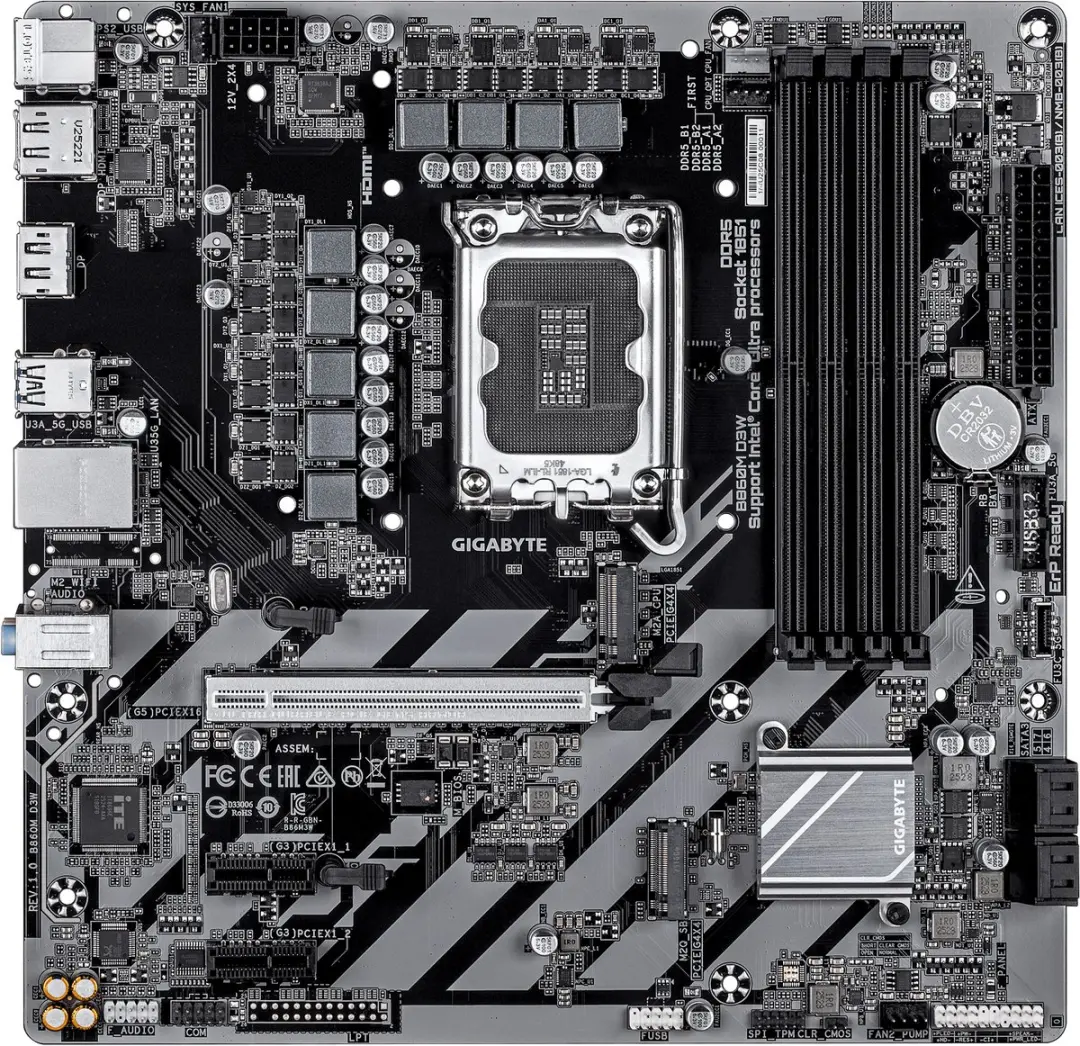 Gigabyte B860M D3W Moederbord - Intel B860 LGA 1851 - afbeelding 4 van 4