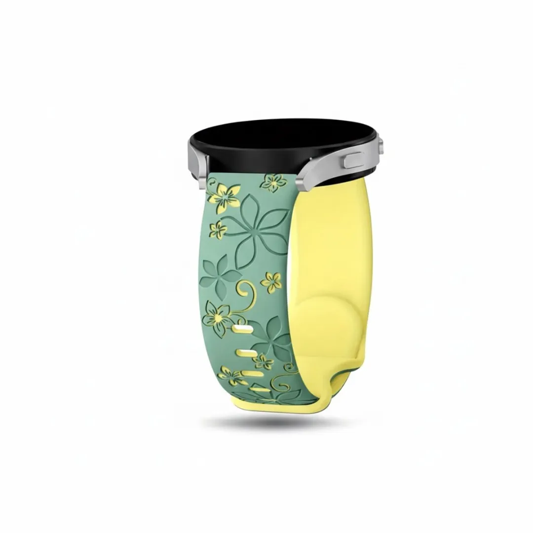 NUVEX Groen Geel Silicone Horlogeband 22mm