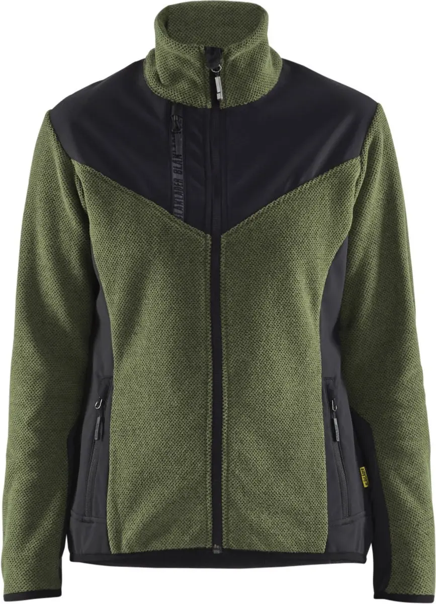 Blaklader 5943-2536 Dames gebreid vest met softshell - Herfstgroen/Zwart - S
