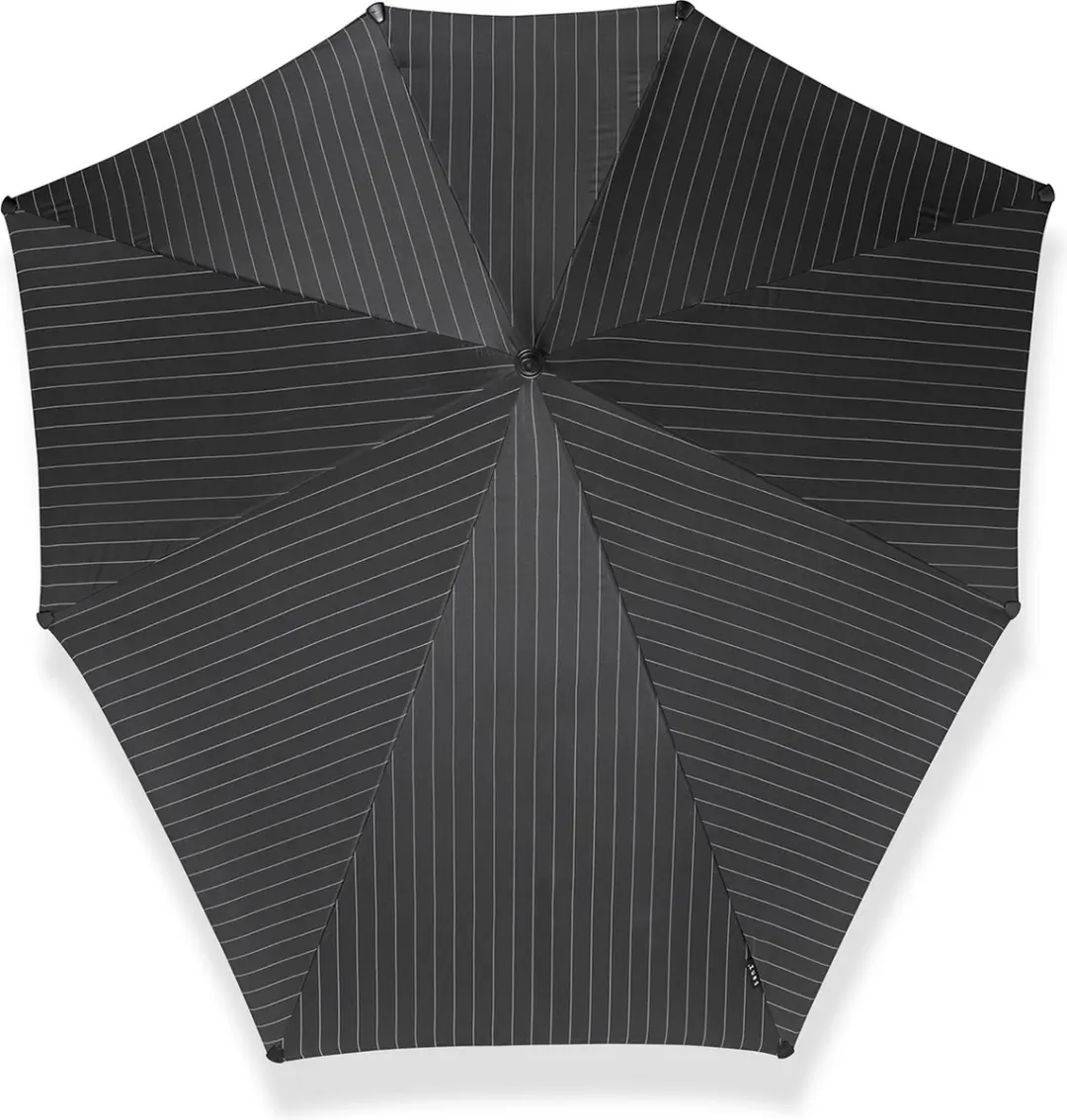Senz XXL Stick Stormparaplu Pin Stripes Black - afbeelding 4 van 6