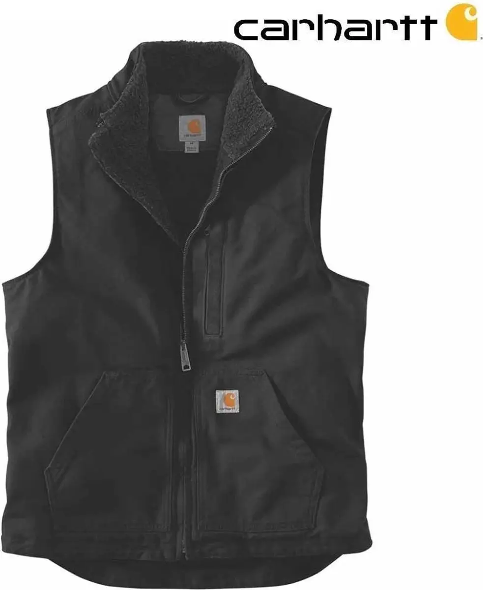 Carhartt Washed Duck Mock-Neck Vest - Zwart - XXL