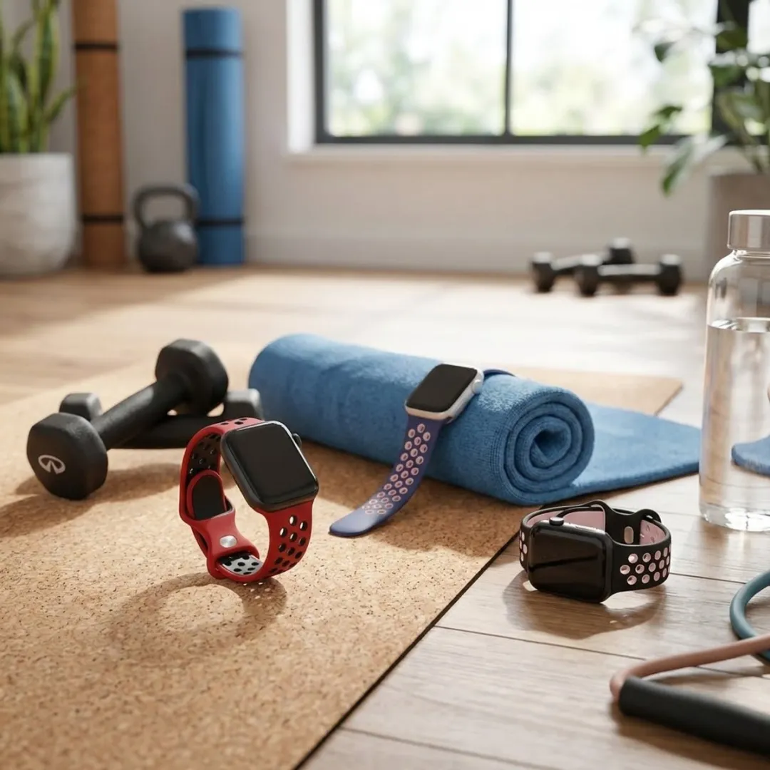 NUVEX Sportieve Silicone Horlogeband 38-42mm - 3 Stuks - Zwart/Geel/Wit
